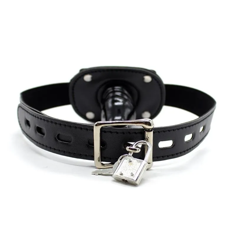 Verschliessbarer Kurzer Penis-Knebelball 5 cm Schwarz von Latetobed BDSM Line | Fesselliebe.de