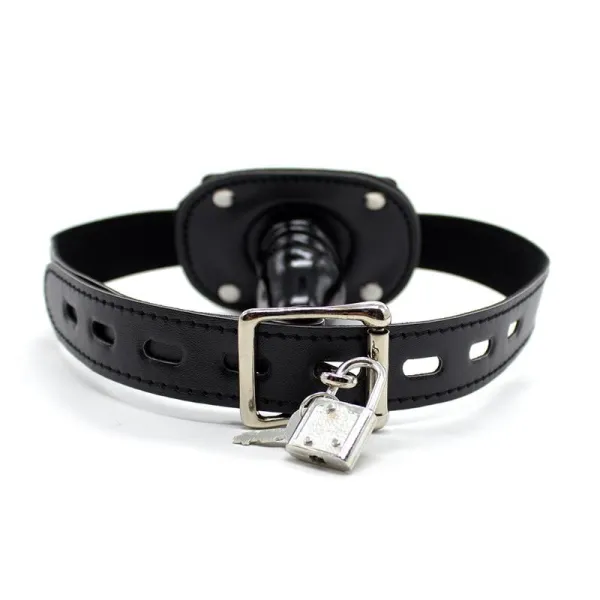 Verschliessbarer Kurzer Penis-Knebelball 5 cm Schwarz von Latetobed BDSM Line | Fesselliebe.de