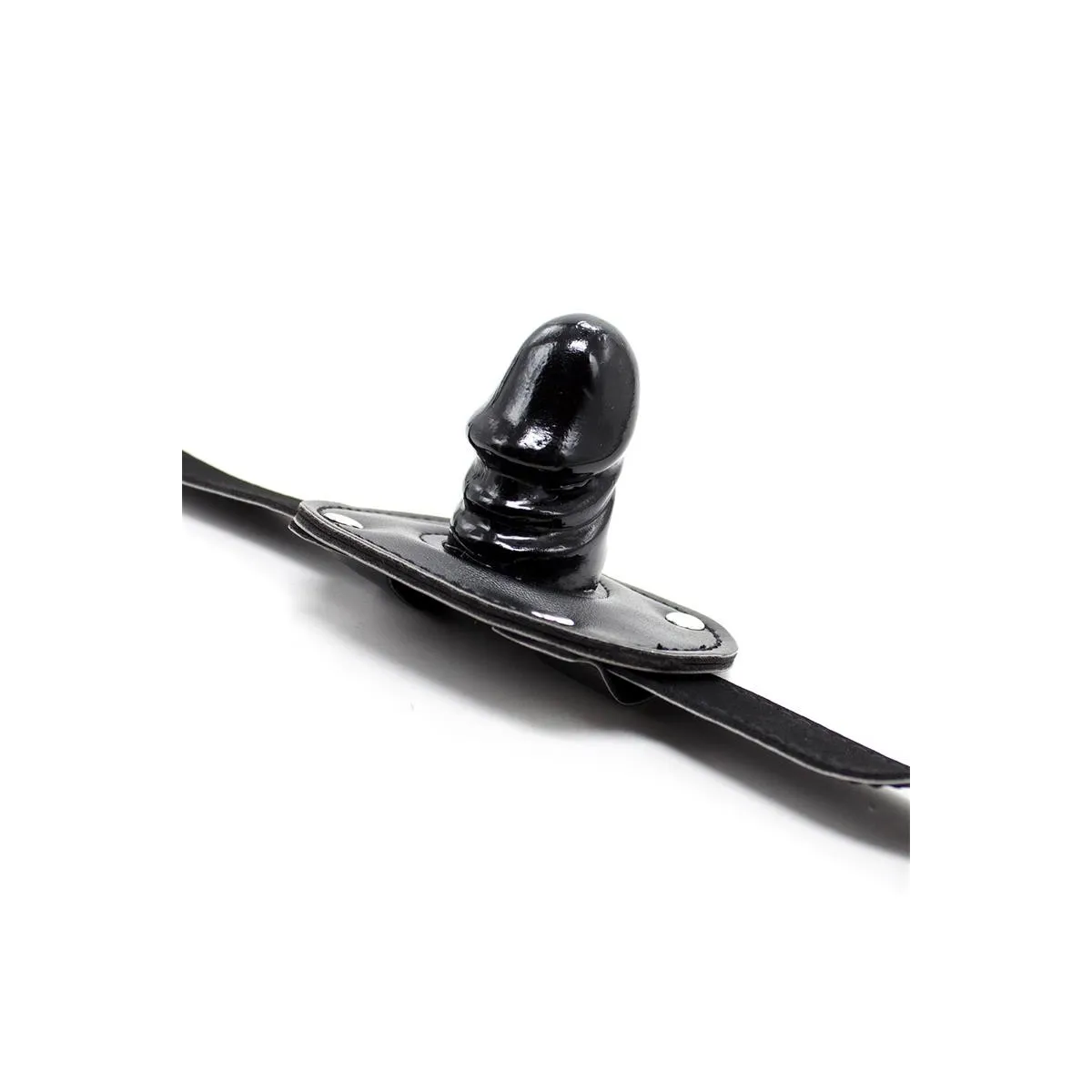 Verschliessbarer Kurzer Penis-Knebelball 5 cm Schwarz von Latetobed BDSM Line | Fesselliebe.de