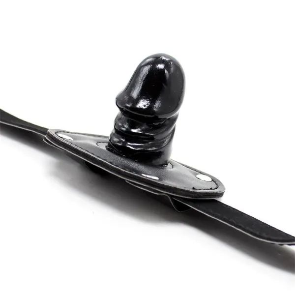 Verschliessbarer Kurzer Penis-Knebelball 5 cm Schwarz von Latetobed BDSM Line | Fesselliebe.de