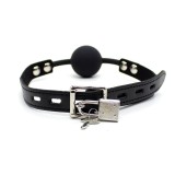 Silicona Ballknebel 4 cm mit Vorhängeschloss Schwarz von Latetobed BDSM Line | Fesselliebe.de