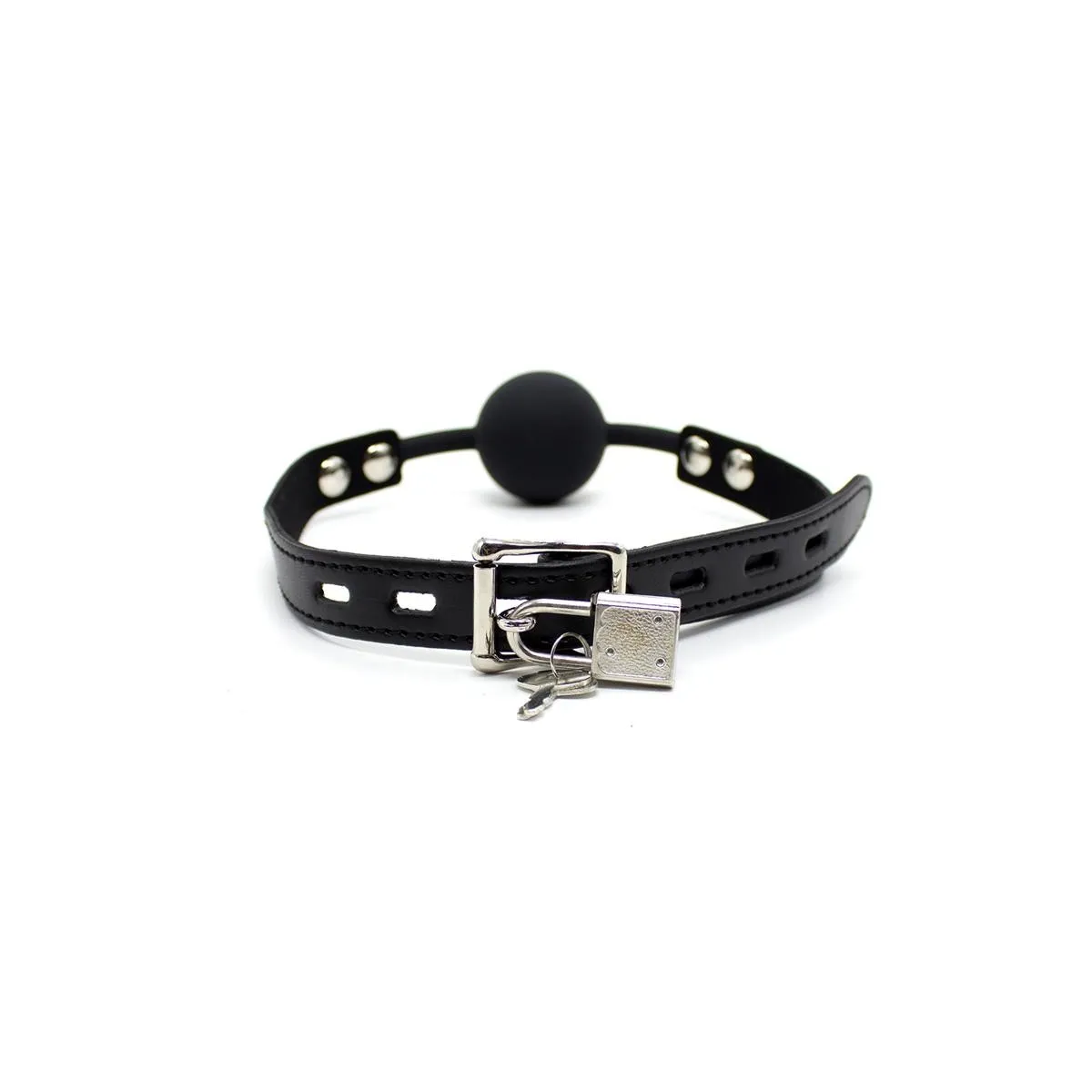 Silicona Ballknebel 4 cm mit Vorhängeschloss Schwarz von Latetobed BDSM Line | Fesselliebe.de