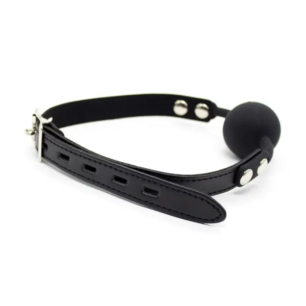 Silicona Ballknebel 4 cm mit Vorhängeschloss Schwarz von Latetobed BDSM Line | Fesselliebe.de