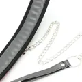 Halsband mit Metallleine und Gepolstertem Innenfutter Schwarz von Latetobed BDSM Line