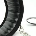Halsband mit Metallleine und Gepolstertem Innenfutter Schwarz von Latetobed BDSM Line