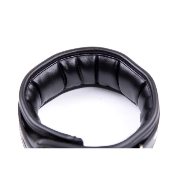 Halsband mit Metallleine und Gepolstertem Innenfutter Schwarz von Latetobed BDSM Line | Fesselliebe.de