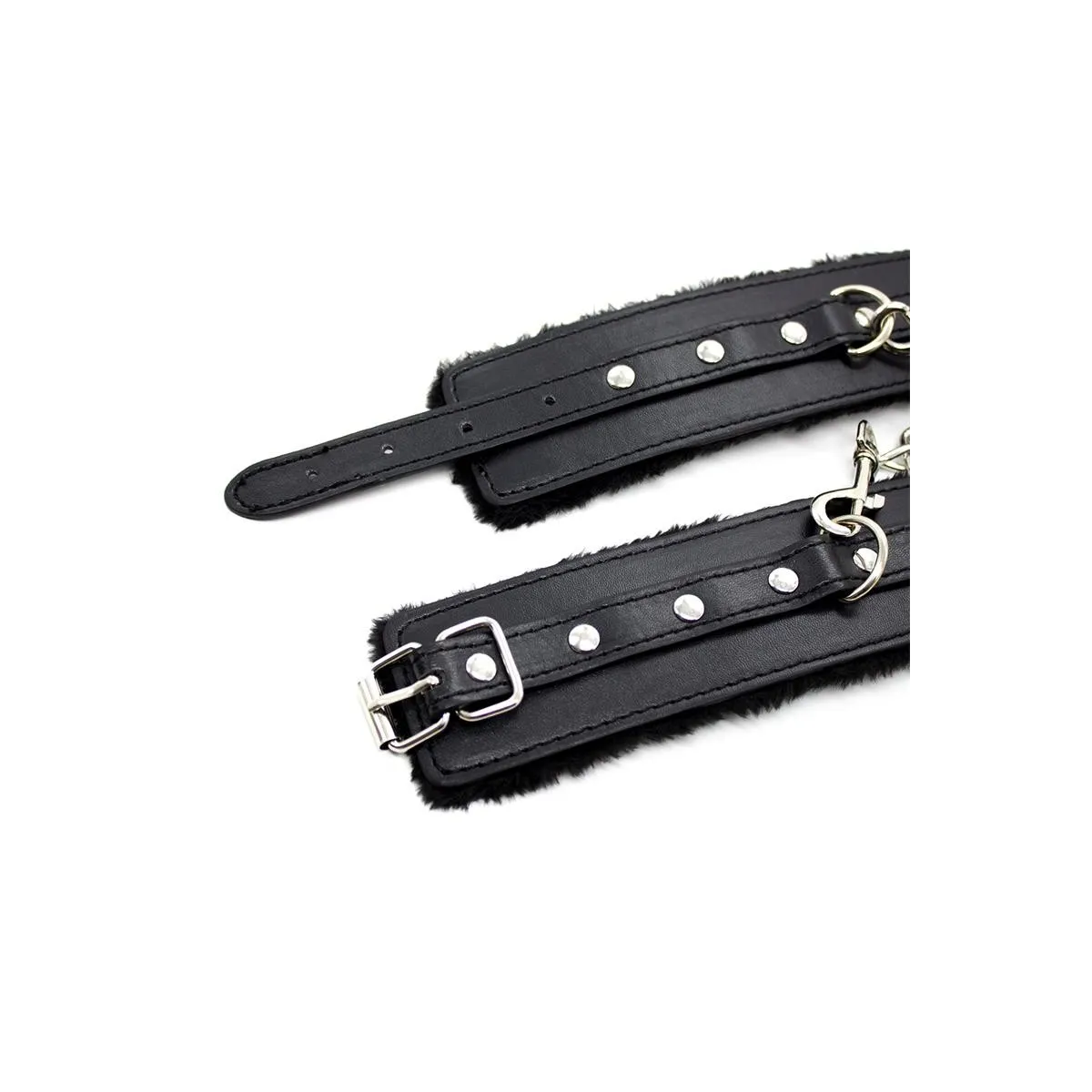 Verstellbare Handfesseln mit Fellfutter, 30 cm, Schwarz von Latetobed BDSM Line | Fesselliebe.de
