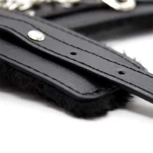 Verstellbare Handfesseln mit Fellfutter, 30 cm, Schwarz von Latetobed BDSM Line
