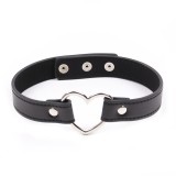 Halsband mit Herzförmigem Bügel, Verstellbar, 41,5 cm, Schwarz von Latetobed BDSM Line | Fesselliebe.de