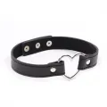 Halsband mit Herzförmigem Bügel, Verstellbar, 41,5 cm, Schwarz von Latetobed BDSM Line