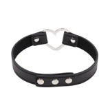 Halsband mit Herzförmigem Bügel, Verstellbar, 41,5 cm, Schwarz von Latetobed BDSM Line | Fesselliebe.de
