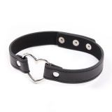 Halsband mit Herzförmigem Bügel, Verstellbar, 41,5 cm, Schwarz von Latetobed BDSM Line | Fesselliebe.de