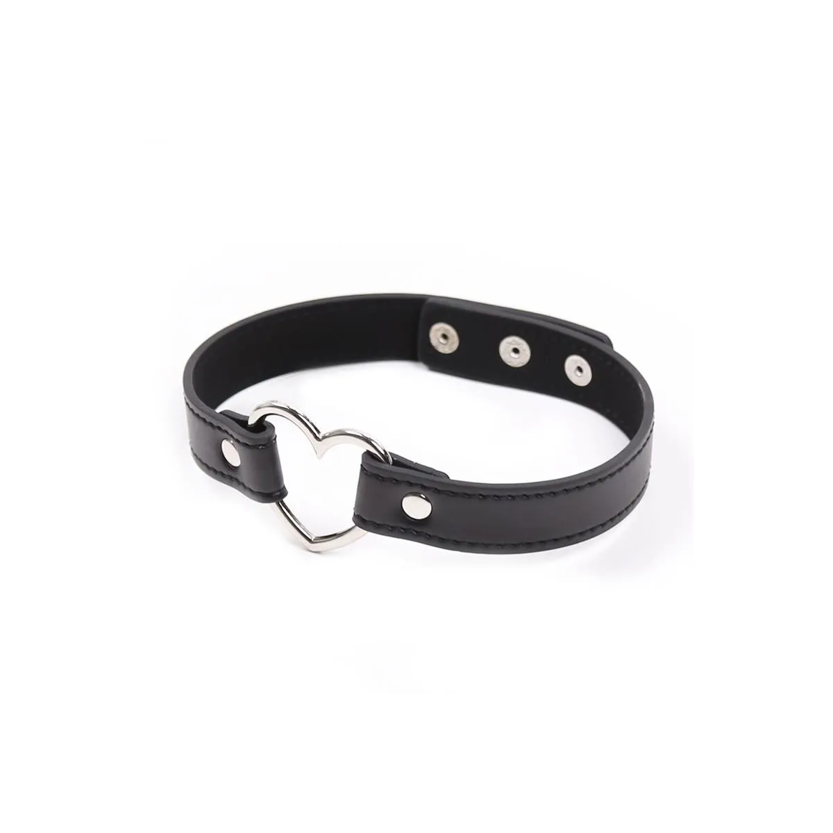 Halsband mit Herzförmigem Bügel, Verstellbar, 41,5 cm, Schwarz von Latetobed BDSM Line | Fesselliebe.de