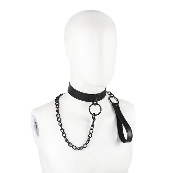 Halsband mit Leine, Schwarz von Latetobed BDSM Line | Fesselliebe.de