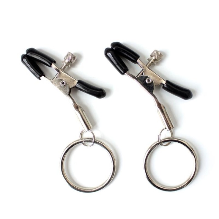 Nippelklemmen mit Metall-O-Ring von Latetobed BDSM Line | Fesselliebe.de