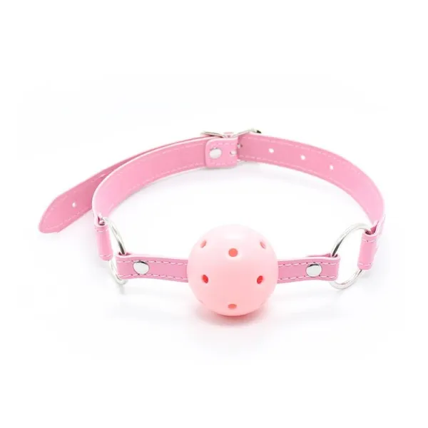 Atmungsaktiver Knebelball, Verstellbar, 4,5 cm Rosa von Latetobed BDSM Line | Fesselliebe.de