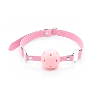 Atmungsaktiver Knebelball, Verstellbar, 4,5 cm Rosa von Latetobed BDSM Line | Fesselliebe.de