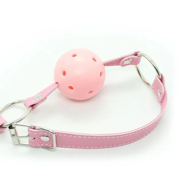 Atmungsaktiver Knebelball, Verstellbar, 4,5 cm Rosa von Latetobed BDSM Line | Fesselliebe.de