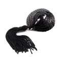 Selbstklebende Herz-Pailletten-Nippelabdeckung mit Quaste Schwarz von Latetobed BDSM Line