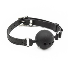 Atmungsaktiver Silikon-Knebel, Verstellbar, 4 cm, Grösse S, Schwarz von Latetobed BDSM Line | Fesselliebe.de