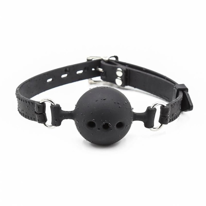 Atmungsaktiver Silikon-Knebel, Verstellbar, 4 cm, Grösse S, Schwarz von Latetobed BDSM Line | Fesselliebe.de