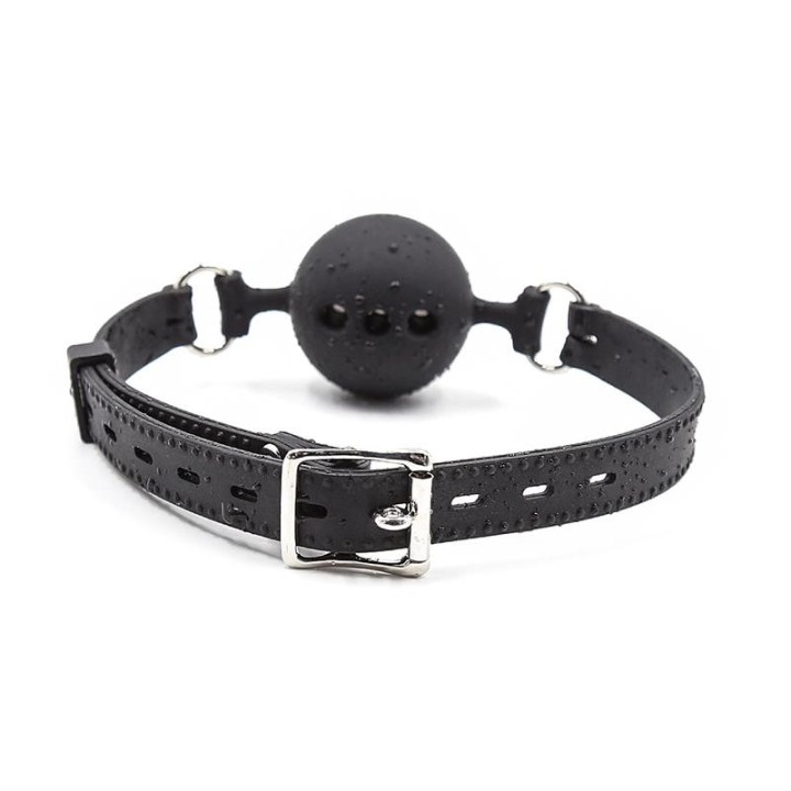 Atmungsaktiver Silikon-Knebel, Verstellbar, 4 cm, Grösse S, Schwarz von Latetobed BDSM Line | Fesselliebe.de
