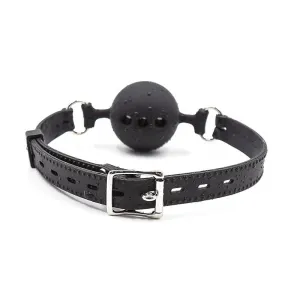 Atmungsaktiver Silikon-Knebel, Verstellbar, 4 cm, Grösse S, Schwarz von Latetobed BDSM Line