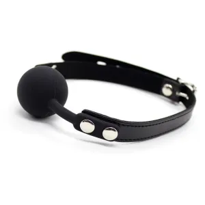 Silikon-Ballknebel 4 cm Verstellbar Schwarz von Latetobed BDSM Line | Fesselliebe.de
