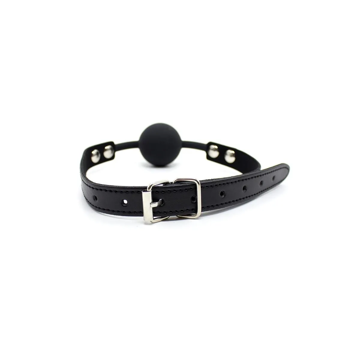 Silikon-Ballknebel 4 cm Verstellbar Schwarz von Latetobed BDSM Line | Fesselliebe.de