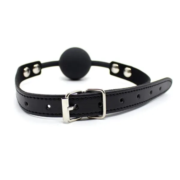 Silikon-Ballknebel 4 cm Verstellbar Schwarz von Latetobed BDSM Line | Fesselliebe.de