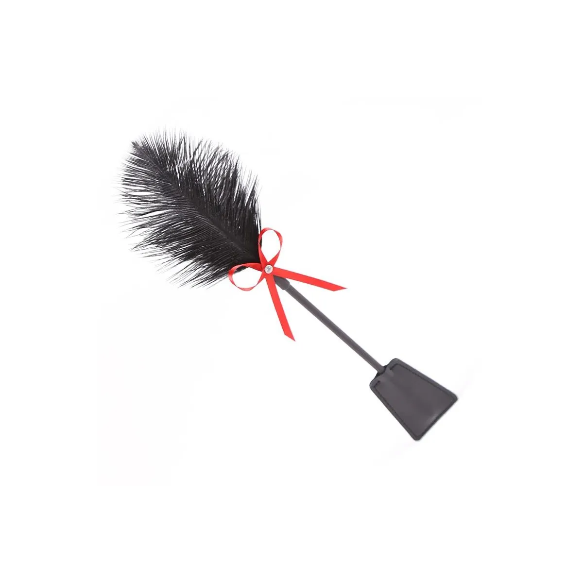 Federkitzler und Paddel, 36 cm, Rot/Schwarz von Latetobed BDSM Line | Fesselliebe.de