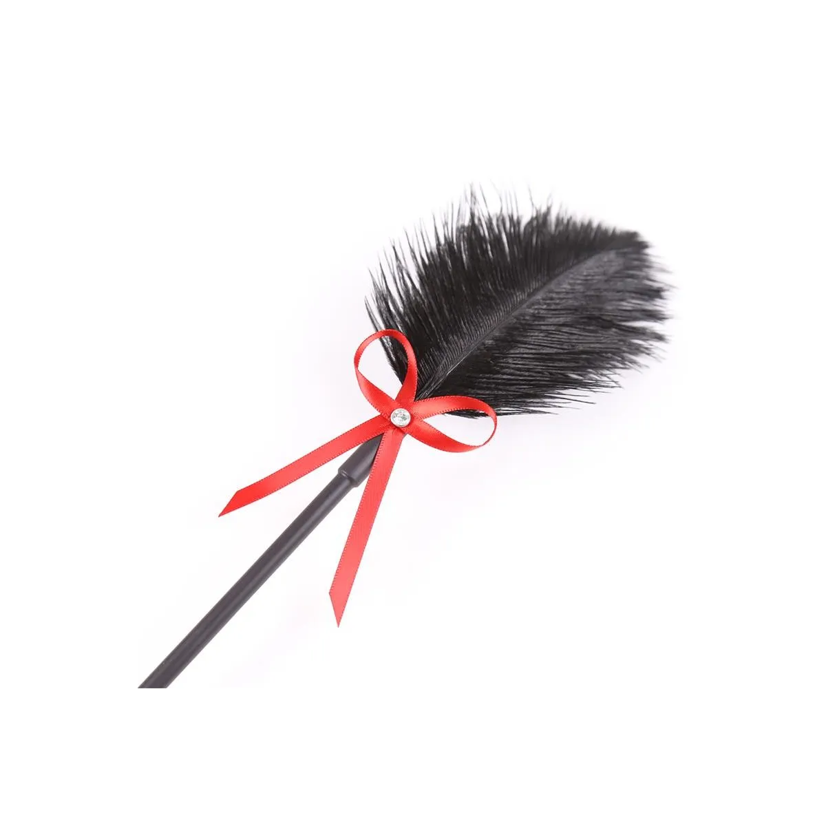 Federkitzler und Paddel, 36 cm, Rot/Schwarz von Latetobed BDSM Line | Fesselliebe.de