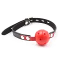 Atmungsaktiver Knebel, Schwarz/Rot von Latetobed BDSM Line