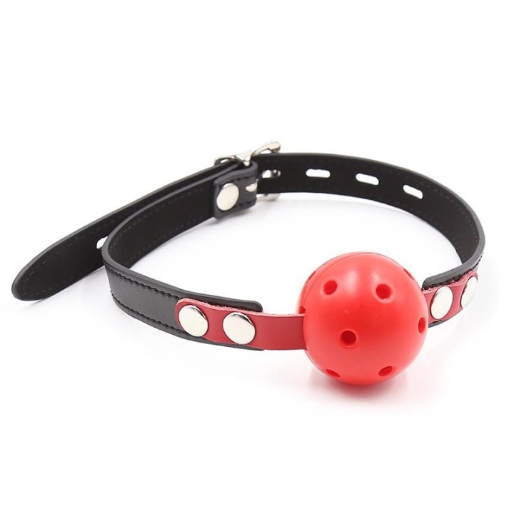 Atmungsaktiver Knebel, Schwarz/Rot von Latetobed BDSM Line | Fesselliebe.de
