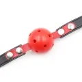 Atmungsaktiver Knebel, Schwarz/Rot von Latetobed BDSM Line