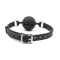 Atmungsaktiver Silikon-Knebelball 5 cm Grösse L Schwarz von Latetobed BDSM Line