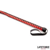 Lange Peitsche, Schwarz und Rot, 210 cm von Latetobed BDSM Line | Fesselliebe.de