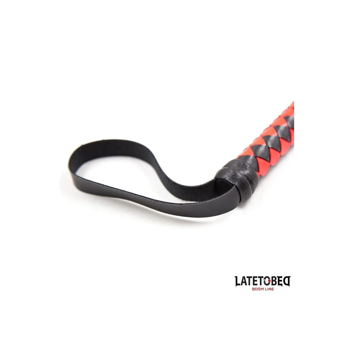 Lange Peitsche, Schwarz und Rot, 210 cm von Latetobed BDSM Line | Fesselliebe.de
