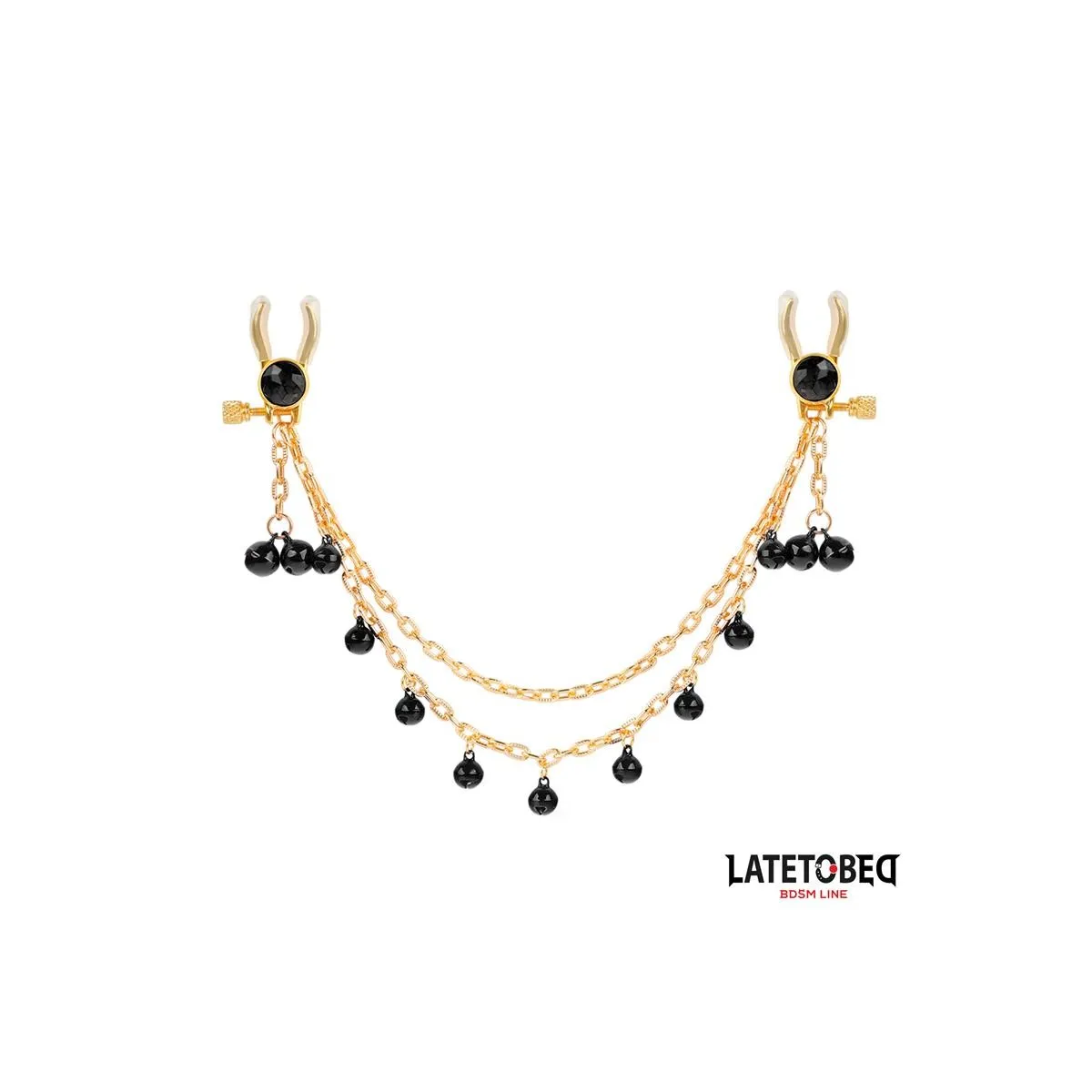Nippelklemmen mit Kette und Glocken von Latetobed BDSM Line | Fesselliebe.de