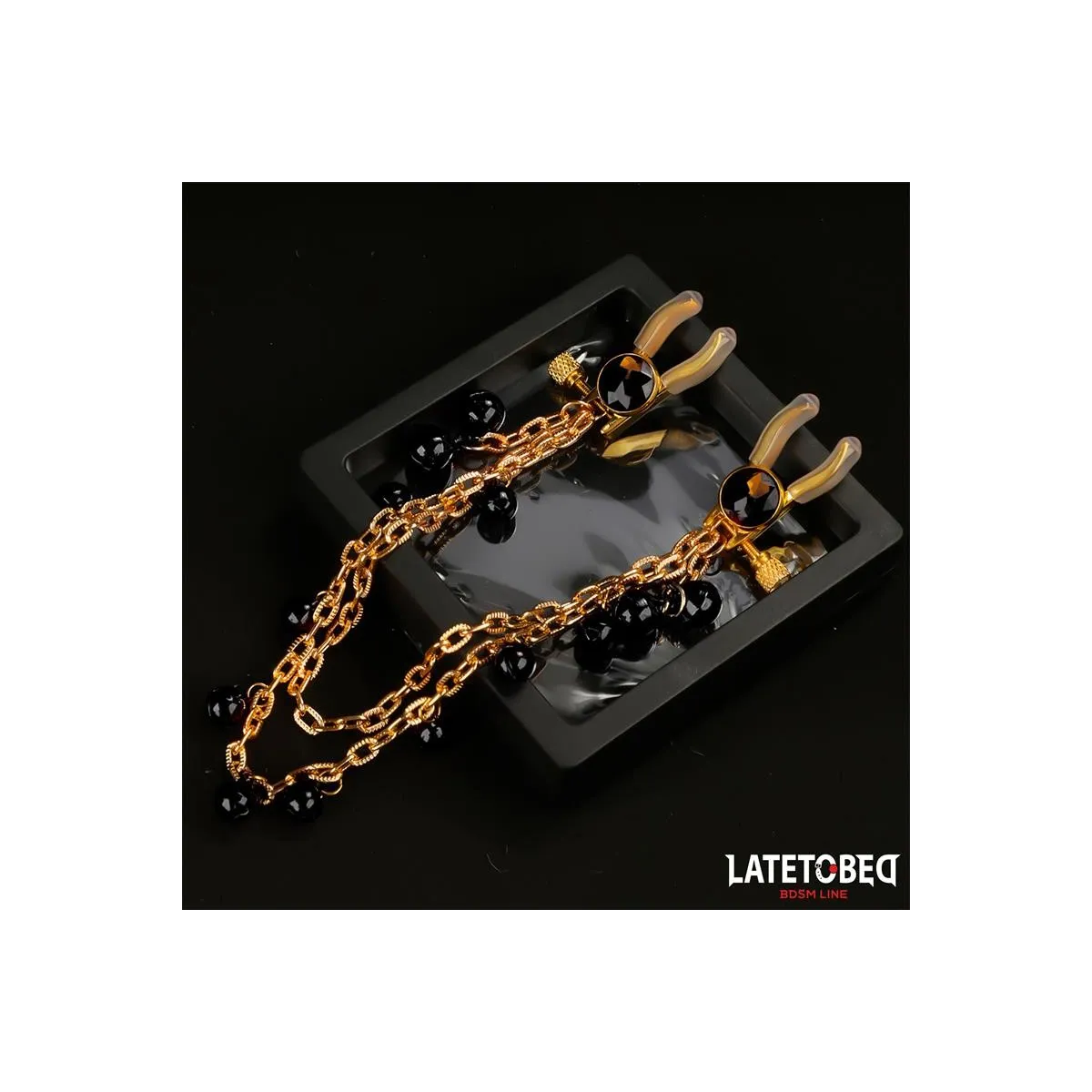 Nippelklemmen mit Kette und Glocken von Latetobed BDSM Line | Fesselliebe.de