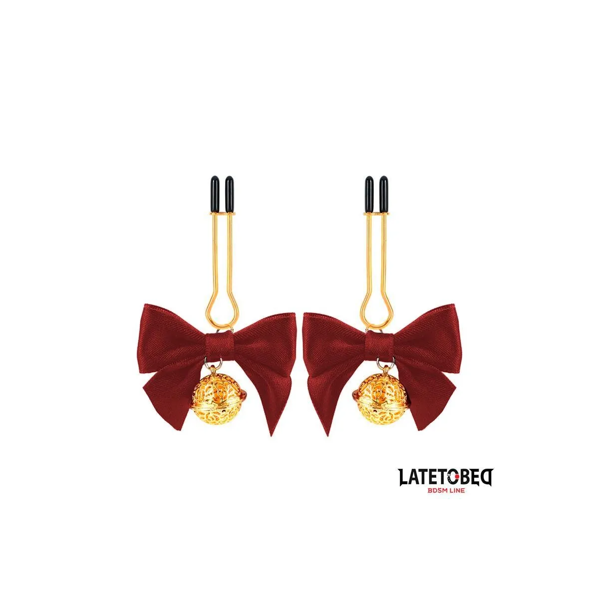 Nippelklemmen mit Roter Schleife von Latetobed BDSM Line | Fesselliebe.de