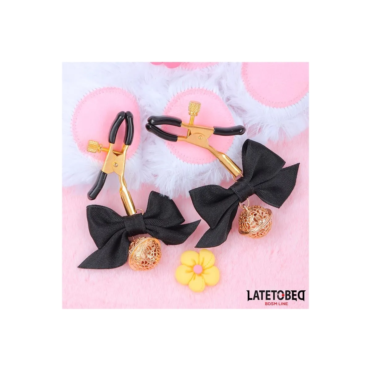 Nippelklemmen mit Schwarzer Schleife von Latetobed BDSM Line | Fesselliebe.de