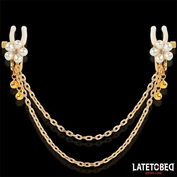 Rearl-Nippelklemmen mit Kette von Latetobed BDSM Line | Fesselliebe.de