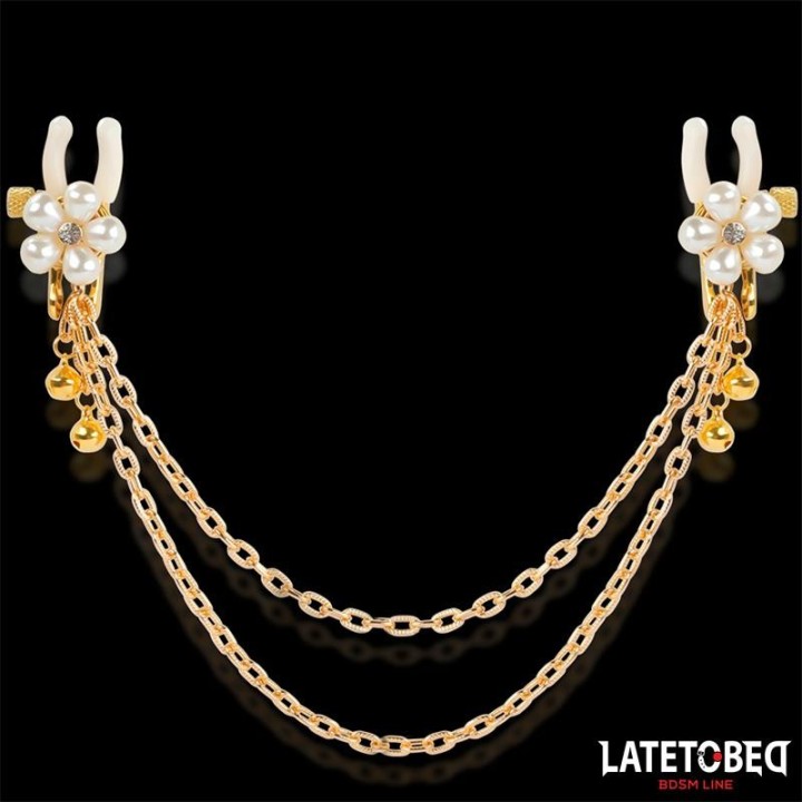 Rearl-Nippelklemmen mit Kette von Latetobed BDSM Line | Fesselliebe.de