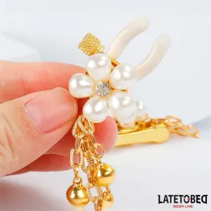 Rearl-Nippelklemmen mit Kette von Latetobed BDSM Line