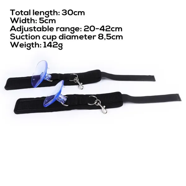 Verstellbare Fussfesseln mit Saugnäpfen von Latetobed BDSM Line | Fesselliebe.de