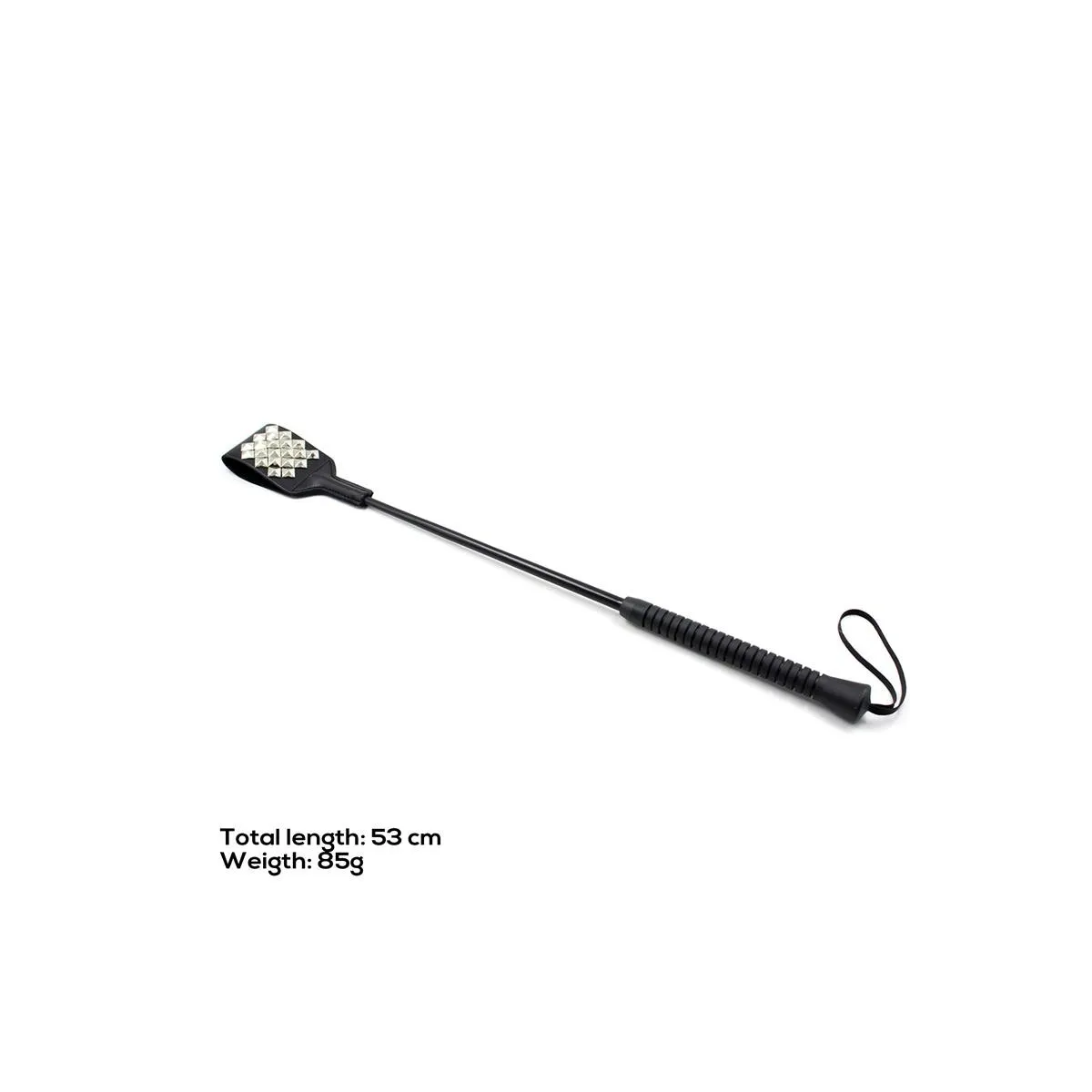 Quadratische Reitgerte mit Silbernen Nieten 53 cm von Latetobed BDSM Line | Fesselliebe.de