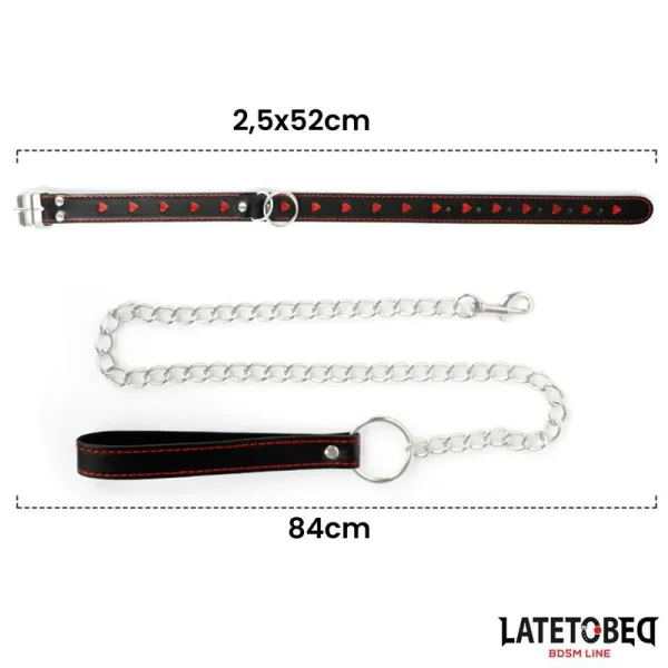 Halsband mit Leine 52 cm von Latetobed BDSM Line | Fesselliebe.de