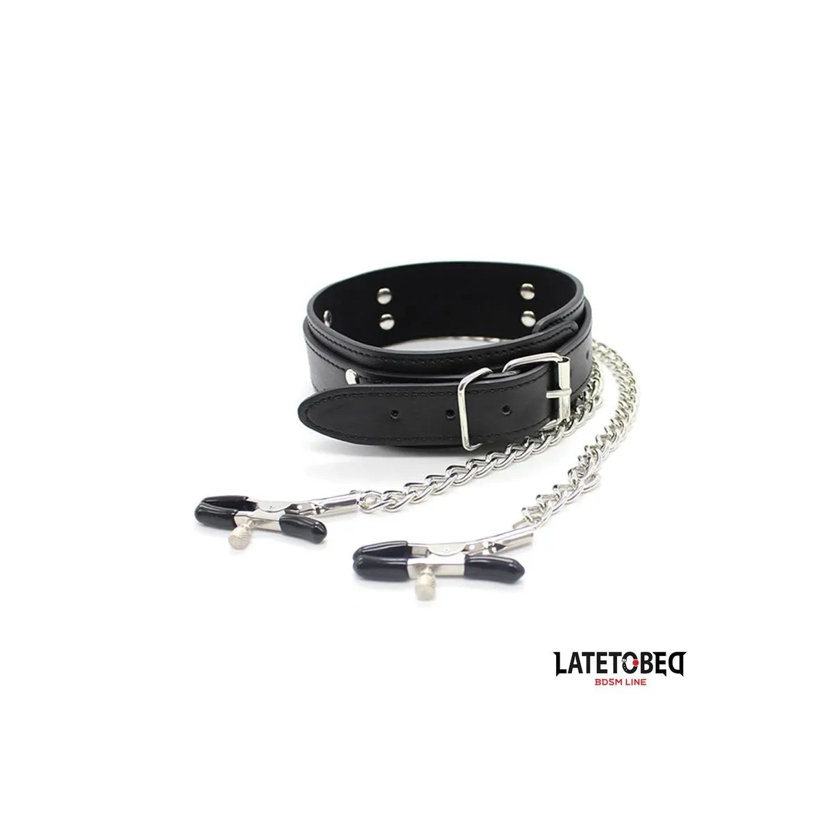 Halsband mit Nippelklemmen von Latetobed BDSM Line | Fesselliebe.de
