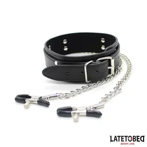 Halsband mit Nippelklemmen von Latetobed BDSM Line | Fesselliebe.de
